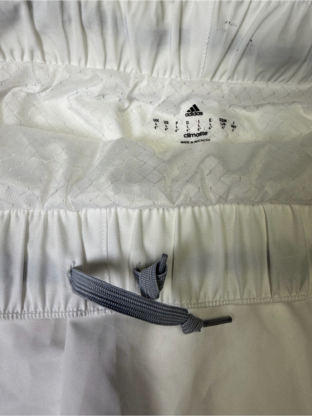 adidas USA White Athletic Shorts with lining panty  - Navy Trim size Large ! EUC - Picture 10 of 14